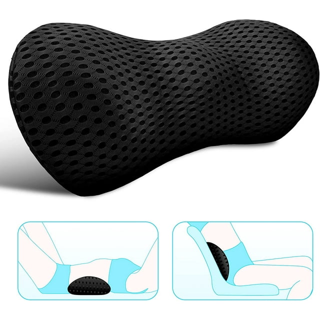 Lumbar Support Pillow Memory Foam Lumbar Pillow for Low Back Pain Relief, Ergonomic Streamline
