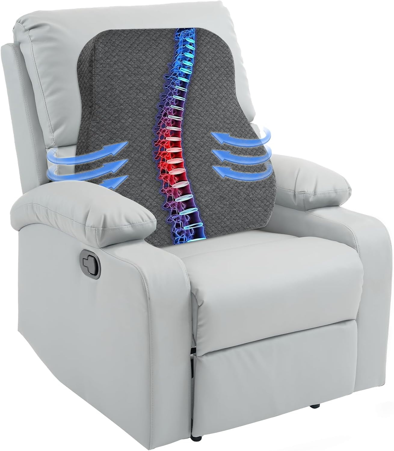 Lumbar Support Pillow for Recliner Chair, Ergonomic Back Support Pillow