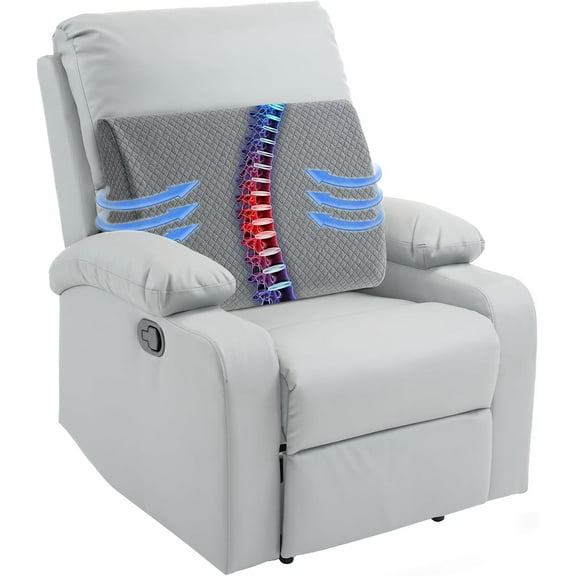 Lumbar Support Pillow for Recliner Chair, Memory Foam Back Support Cushion for Elderly,Extra Large Lumbar Support Pillow,Thick Backrest for Home Reading (Black, 20“x13.5"x5")