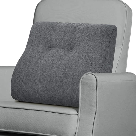 Lumbar Support Pillow for Recliner, Large Memory Foam Dual-Layer Patent Design Back Support Cushion for Sofa & Gaming Chair, Ergonomic Lumbar Pillow with Machine Washable Cover, Dark Grey, 1P