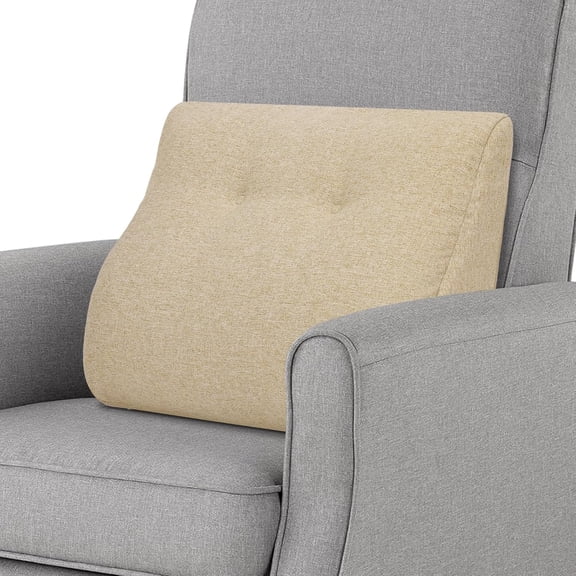 Lumbar Support Pillow for Recliner, Large Memory Foam Dual-Layer Patent Design Back Support Cushion for Sofa & Gaming Chair, Ergonomic Lumbar Pillow with Machine Washable Cover, Beige