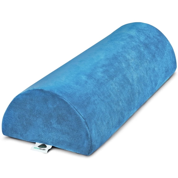 AllSett Health Lumbar Support Bolster – Large Half-Moon Memory Foam Cushion for Legs, Knees, Lower Back, Ankles & feet – Machine Washable Cover, Semi-Roll Support for Sleeping & Posture (Navy)