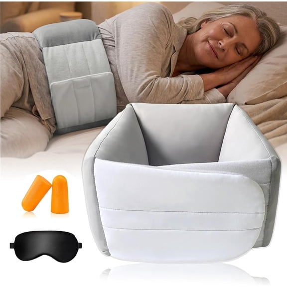 Lumbar Support Pillow for Sleeping, Lower Back Pillow for Sleeping, 360 Wrap-Around Design Back Pillow, Breathable Soft Silk Cotton with Ergonomic Curve for Side, Back & Stomach Sleepers(1pcs)