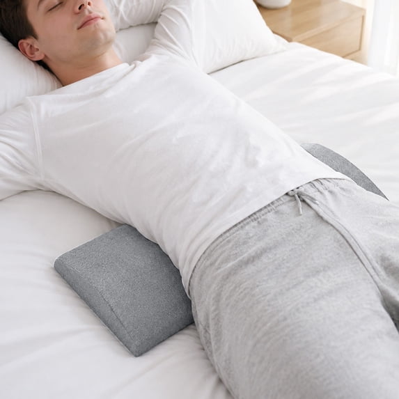 Lumbar Support Pillow for Sleeping, Memory Foam Pillow for Back Pain Relief - Side, Back and Stomach Sleepers- Triangle Wedge Pillow - Bed Rest Pillow - Medium-Soft