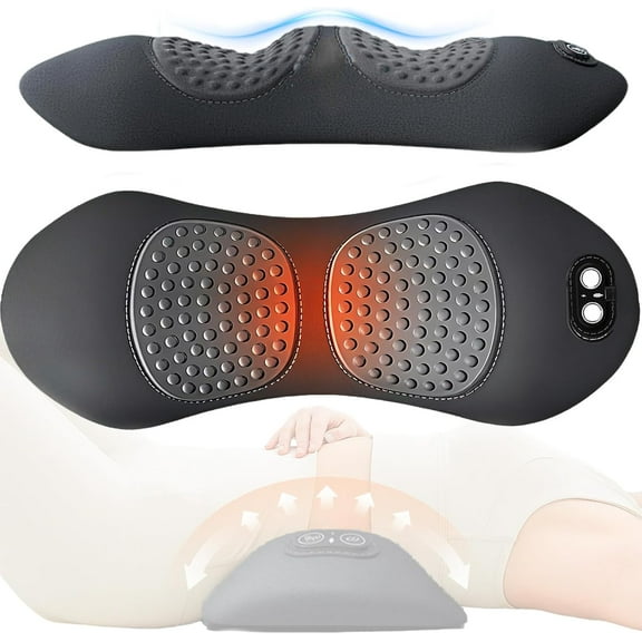 Lumbar Support Pillow,Triple Fusion Electric Back Massager , Relieves Deep Tissue Pain, Lumbar Wedge Cushion