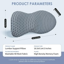 Lumbar Support Pillow for Back Pain Relief, Ergonomic Car Seat Office Chair Recliner and Bed (Gray)