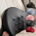 thumbnail image 1 of Lumbar Support Pillow for Car Driving Seat Relax Soft Lower Back Support Home Office Chair Cushion Desk Accessories Waist Pain Relief, Black, 1 of 9