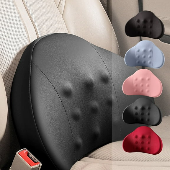 Lumbar Support Pillow for Car Driving Seat Relax Soft Lower Back Support Home Office Chair Cushion Desk Accessories Waist Pain Relief, Black