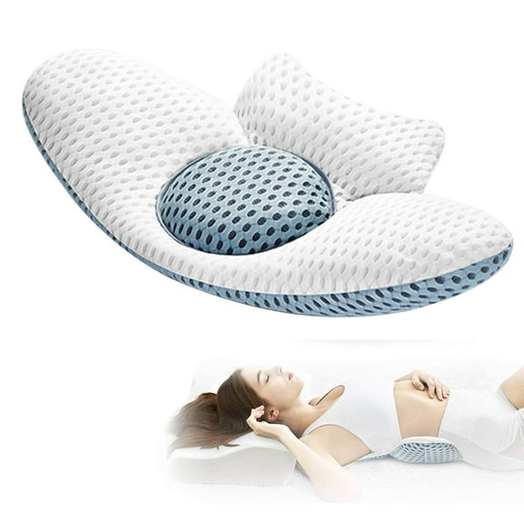 Lumbar Support Pillow for Sleeping, 3D Air Mesh Back Pillow for Bed, Adjustable Height Lumbar Pillow for Lower Back Pain Relief
