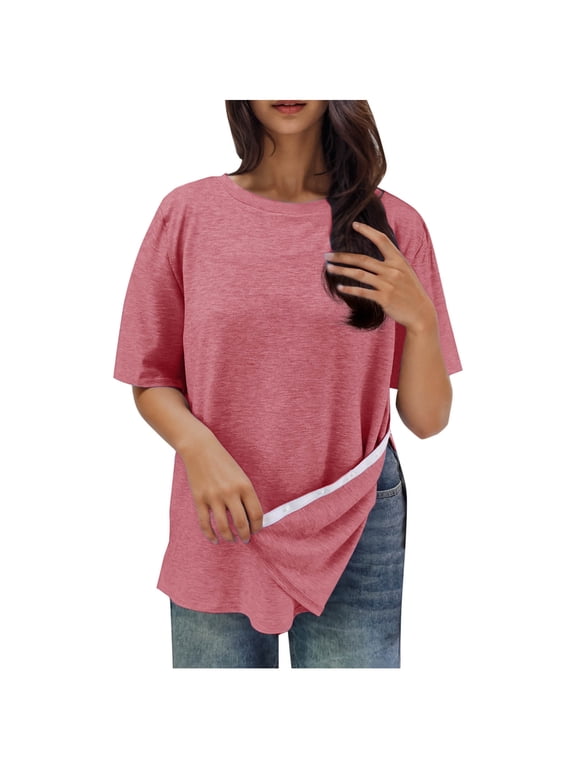 Shoulder Surgery Shirts for Women Full Tear Away 2 Side Snaps Chemo Port Adaptive Dialysis Clothing Short Sleeve Tees