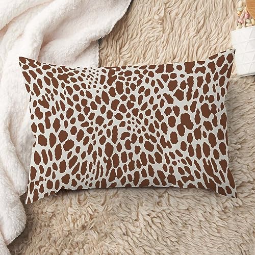 Lumbar Throw Pillow Cover Neutral Brown Cheetah Animal Print Pillow