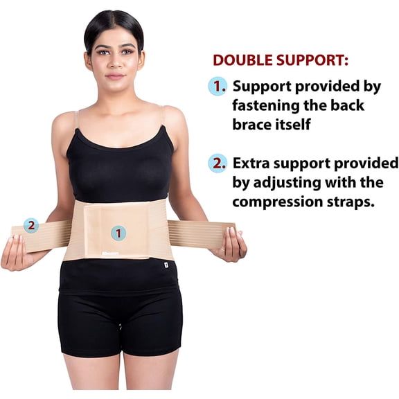 Lumbar support Double Pull Lower Back Brace Spinal Support Belt Back brace for lower back pain women / men Back support belt for women Back brace for men lower back Back support belt for pain relief