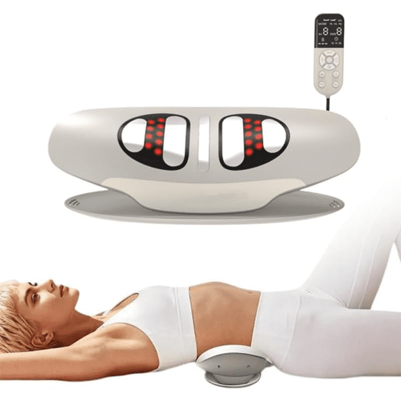 LumbarLift+Pro Electric Back & Lumbar Stretching Massager, built-in airbag stretching function and vibration massage with auto working mode, relieves back pressure for home relaxation
