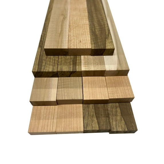 Lumber Board Combo 3/4" x 2" (15 Piece) - Cherry, Ambrosia, Black Limba | 3/4" Boards