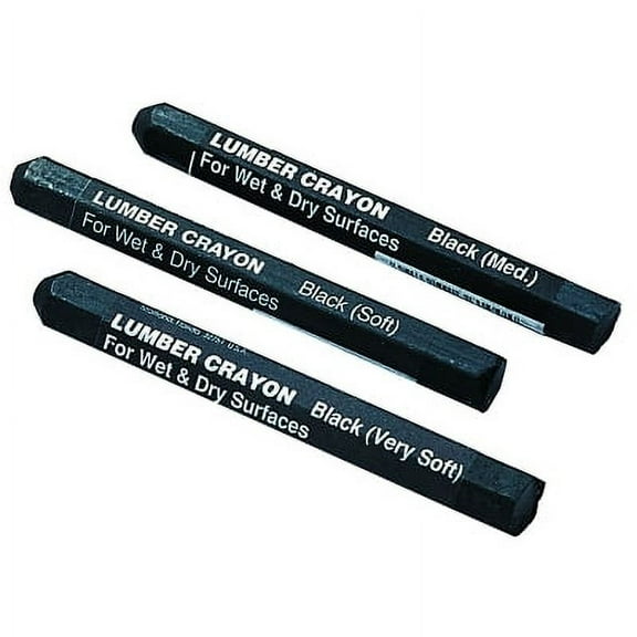 Lumber Crayon, 1/2 in dia x 4-1/2 in L, Carbon Black | Bundle of 2 Dozen