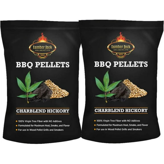 Lumber Jack Char Hickory BBQ Grilling Pellets - 40 Pounds (2 x 20lb Bags)