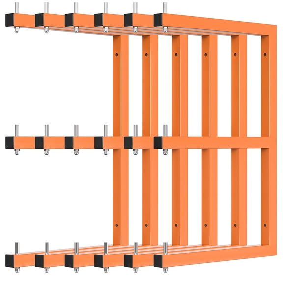 Lumber Rack Wall-mounted Stor Heavy Duty Wood Racks With 9-level System 1980 Lb Sturdy Garorganizer Orange Metal For Indoor And Outdoor (6 Pack)
