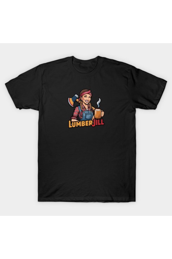 LumberJill Powerful Independent Female Forestry Woodchopper Logging Art Unisex T-Shirt, up to size 3XL.