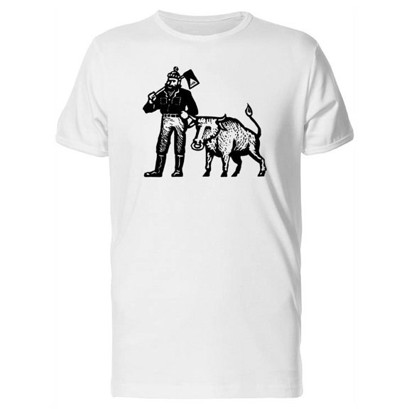 Lumberjack And Bull T-Shirt Men -Image by Shutterstock, Male Large