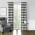 thumbnail image 1 of Lumberjack Check Pole Top Drapery Panel, White & Black - 50 x 132 in. - Pack of 2, 1 of 1