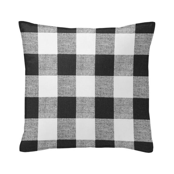Lumberjack Check White/Black Decor Pillow (Feather Insert) 20" Square