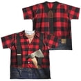 thumbnail image 1 of Lumberjack Costume (Front - Back Print) - Youth Short Sleeve Shirt - Small, 1 of 2