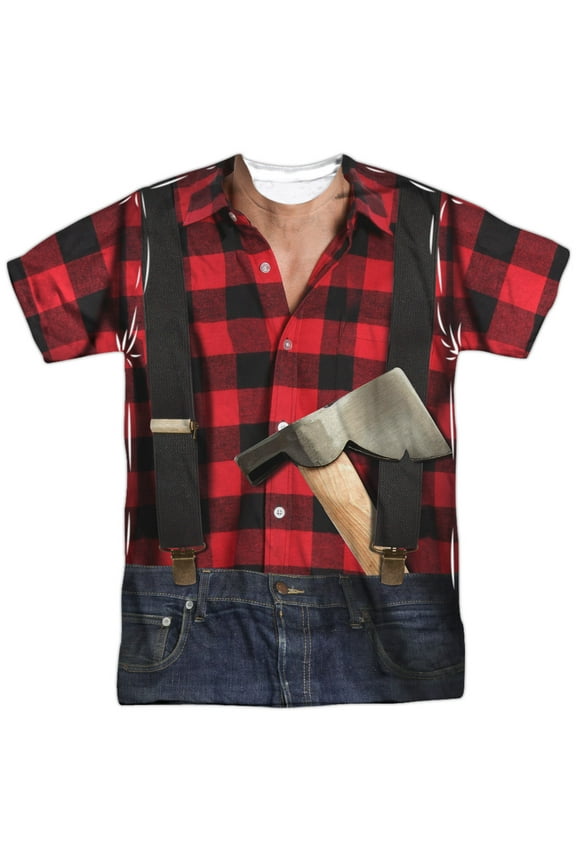 - Lumberjack Costume - Short Sleeve Shirt - Small
