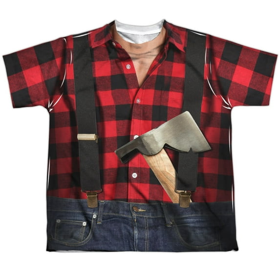 - Lumberjack Costume - Youth Short Sleeve Shirt - Small
