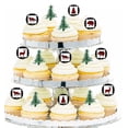 thumbnail image 1 of Lumberjack Forest Friends Cupcake Decoration Toppers with Evergreen -24pk, 1 of 1