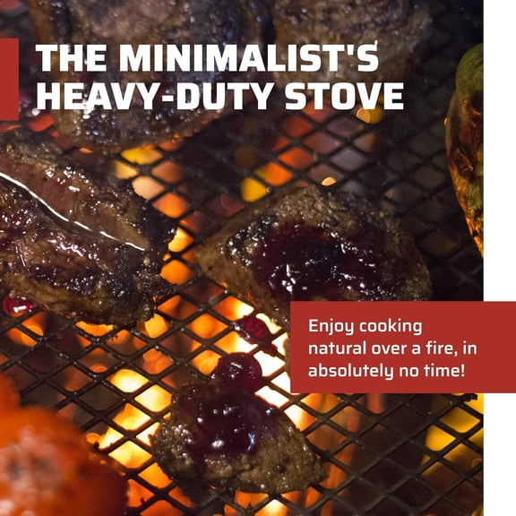 Lumberjack Over-the-Fire Grill with Sturdy Legs - 24" Portable Campfire Cooking Tool