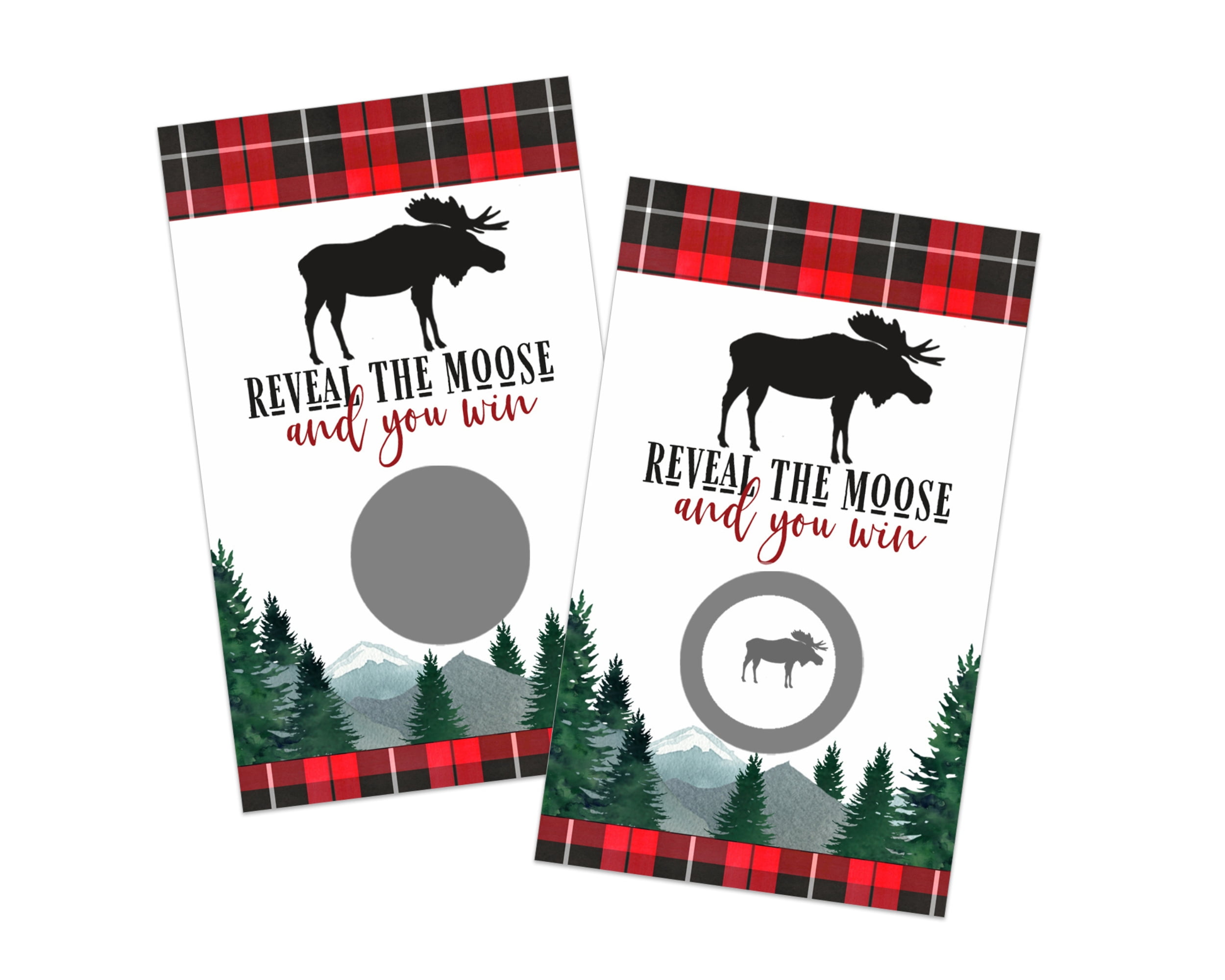 Lumberjack Scratch Off Game Cards - 30 Pack, Boys Baby Shower Lotto-Style Raffle Tickets & Favors, Red and Black by Paper Clever Party