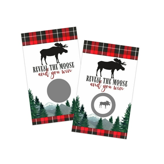 Lumberjack Scratch Off Game Cards - 30 Pack, Boys Baby Shower Lotto-Style Raffle Tickets & Favors, Red and Black by Paper Clever Party