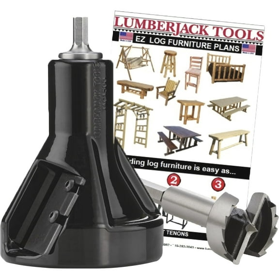 Lumberjack Tools 42053 Commercial Series Tenon Cutter Kit - Beginner Kit, 1. 5 inch Tenon Cutter & Forstner Bit - Model