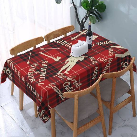 Lumberjack Woodsman North Rectangular Tablecloth 54"x 72" Waterproof Rectangle Table Cover Cloth for Kitchen Dining Room Picnic Home Party