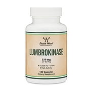 Lumbrokinase Enzymes Supplement - 120 Capsules Max Activity 10,000 FU / Gram 150mg per Serving No Fillers for Cardiovascular and Blood Circulation Support by Double Wood Supplements
