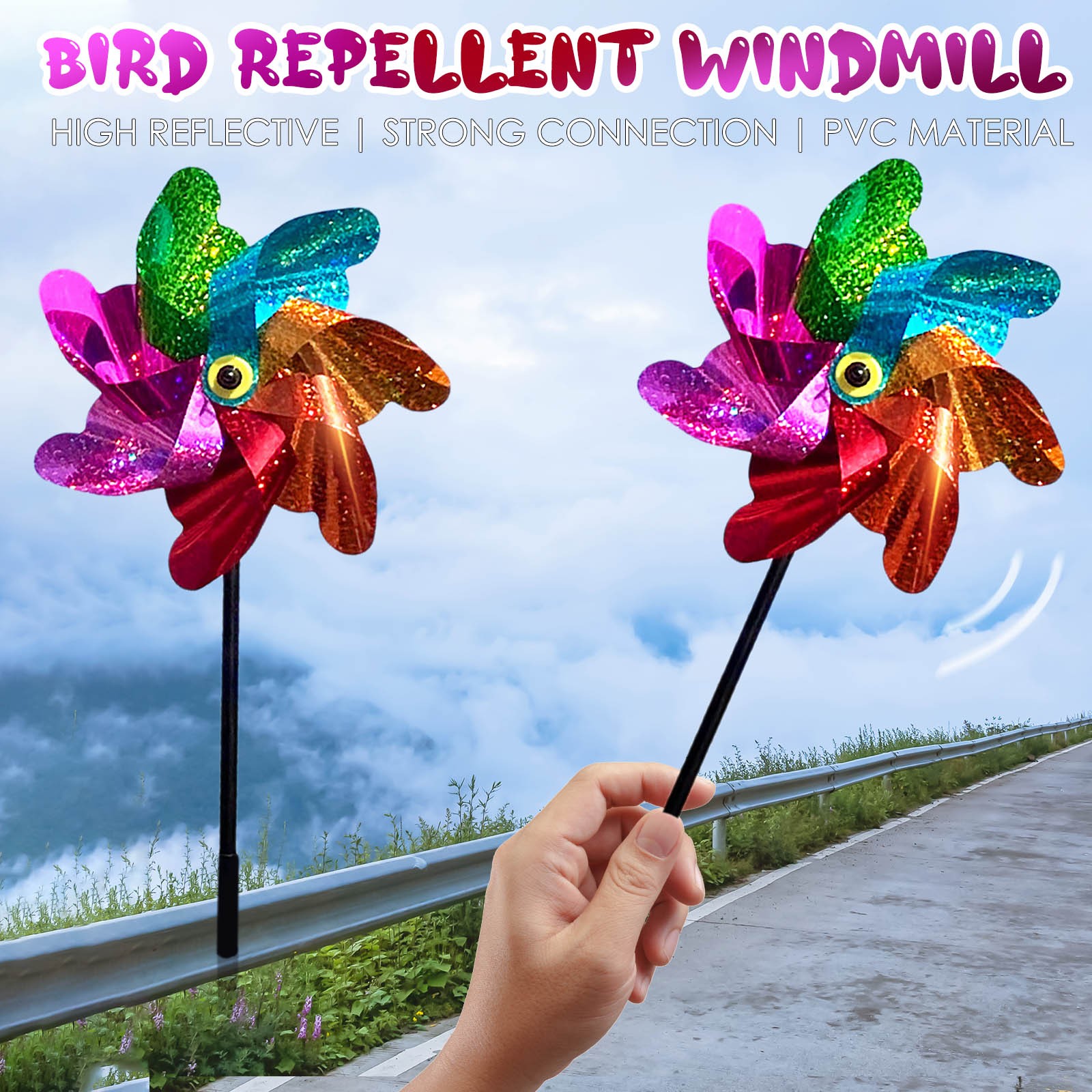 LumcQaQ Bird Repellent Windmill,Scaring Outdoor Garden Device Proofing