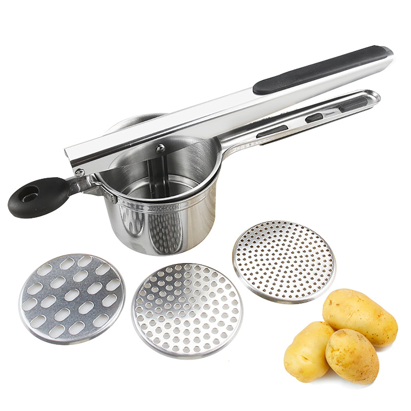LumcQaQ Food Blenders for Kitchen,Potato Stainless Steel Potato Masher