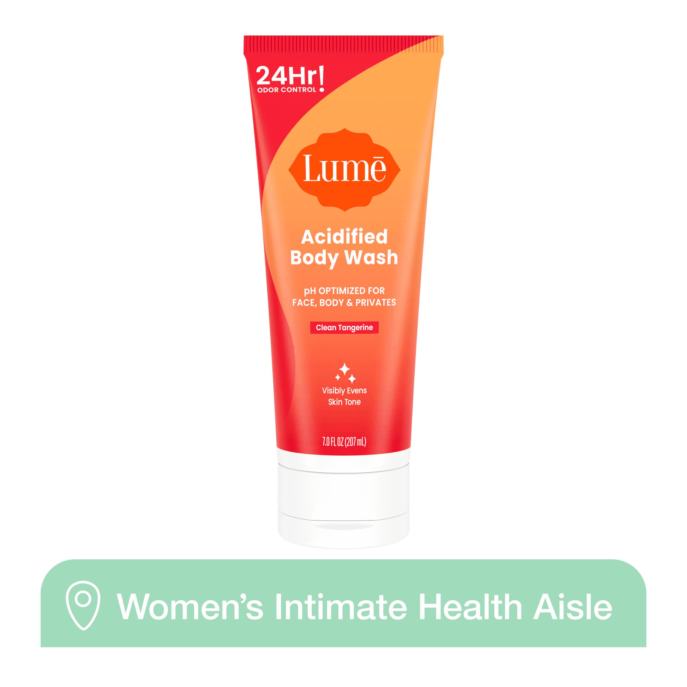 Lume Acidified pH Body Wash Tube - Deep Cleanse Tangerine - 7 fl oz