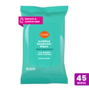 Lume Acidified Whole Body Deodorant Wipes, Cool Cucumber, 45 Count