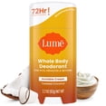 thumbnail image 1 of Lume Whole Body Women’s Deodorant - Invisible Cream Stick - Aluminum Free - Toasted Coconut - 2.2oz, 1 of 10