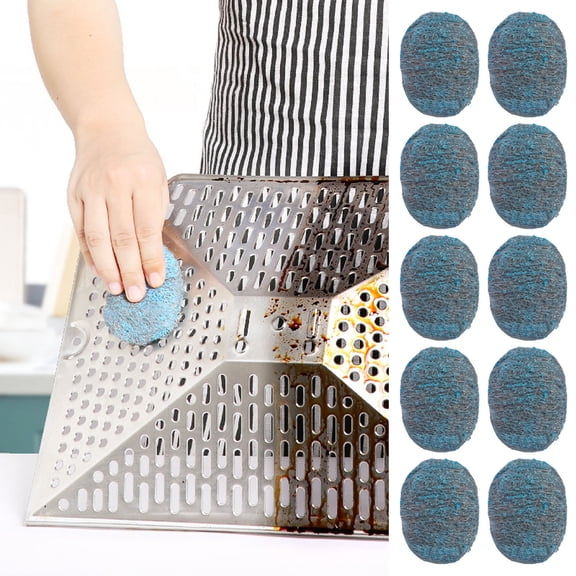 Lume Wear 10 Pack Steel Wool Soap Pads a Pre Soaped Scouring Pad with Cleaning Soap Powder for Pots Frying Pans and Baking Plates. An Anti Scratch Steel Wool Sponge for Stubborn Grease