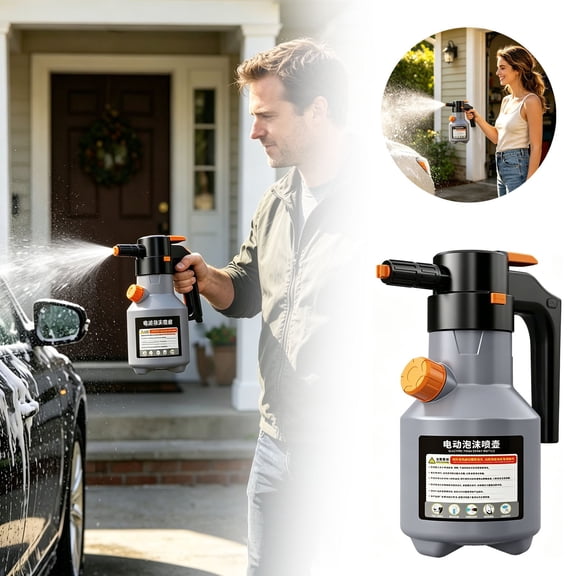 Lume Wear 2L Electric Foam Sprayer a Handheld Portable Foam Sprayer with Adjustable Nozzle and Long Lasting Battery. A Cordless Rechargeable Foam Cannon for Home Kitchen Cleaning and Car Wash
