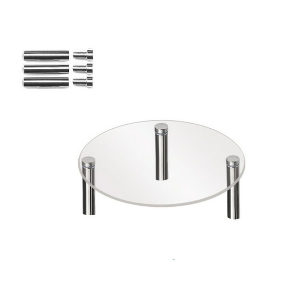 Lume Wear Clear Acrylic Cake Display Stand a Circular Metal Support Shelf for Dessert Table. Heavy Duty Transparent Cupcake Risers with Food Grade Acrylic for Wedding Party and Bakery Display
