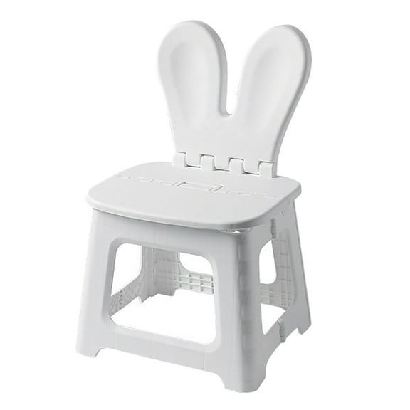 Lume Wear Foldable Step Stool with Rabbit Ear Back Support a Heavy Duty Built In Handle Portable Stool for Living Room Kitchen and Bathroom. A Non Slip Folding Step for Home Use