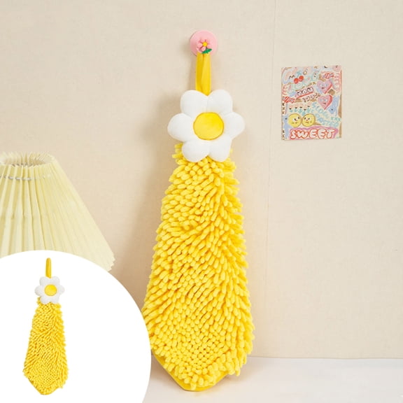 Lume Wear Hand Towels with Hanging Loop for Kitchen Or Bathroom a Soft and Absorbent Flower Print Hand Towel. a Cute Quick Drying Towel for Home Use