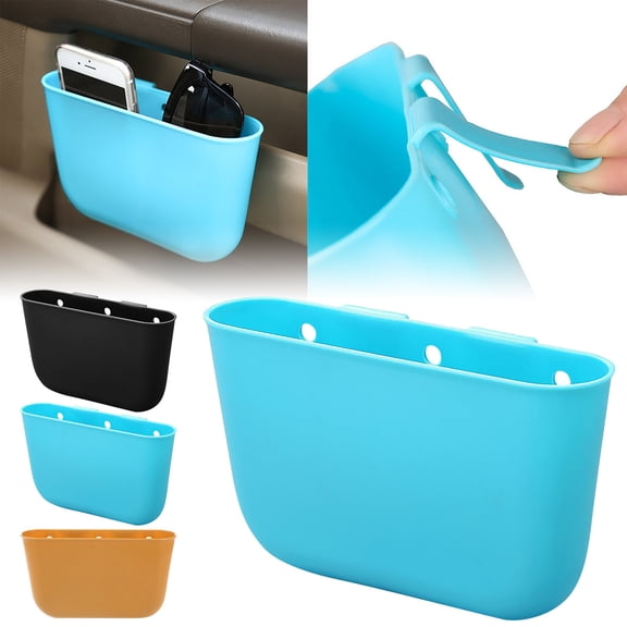 Lume Wear Hanging Car Can with Clip a Universal Car Door Pocket Garbage Container. A Portable Car Waste Bin That Doubles as An Organizer Holder for Wallet Cell Phone And Small Items