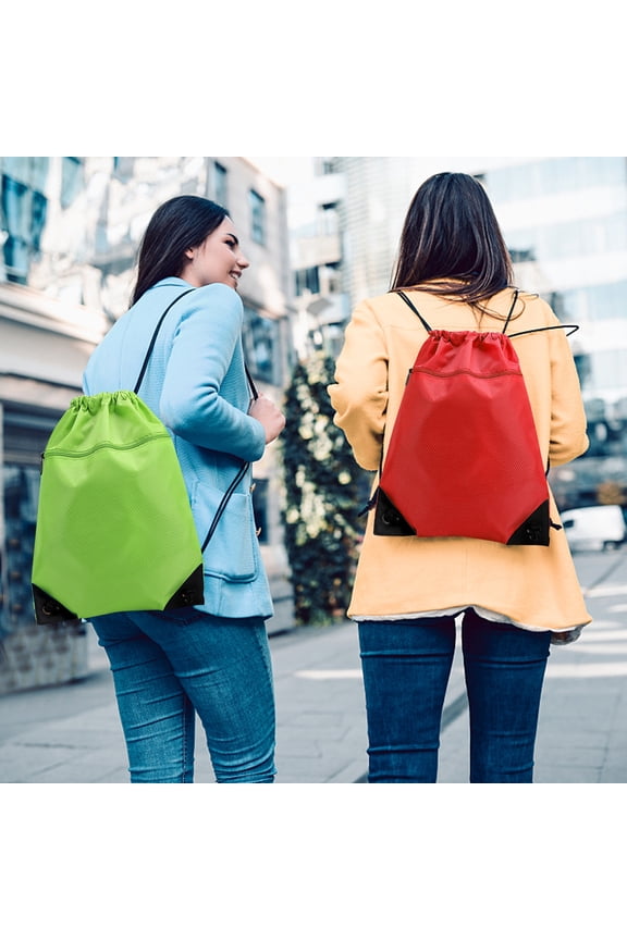 Large Capacity Drawstring Backpack a Lightweight Sports Sack with Front Zipper Pocket and Inner Pocket. A Durable String Bag for Gym Beach Travel and Outdoor Activities
