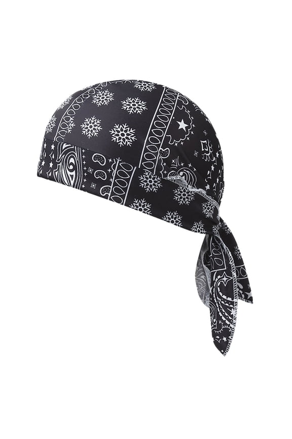 Motorcycle Head Wrap Liner Set a Stretchy Elastic Fit Skull Cap Bandana for Under Helmet. A Breathable Head Scarf for Biking Cycling and Outdoor Riding. Moisture Wicking