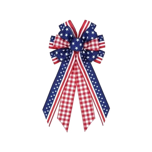 Lume Wear This Patriotic Bow Is Designed for July 4th Independence Day Parties And Indoor Outdoor Events. Features A Red White And Blue Striped Pattern