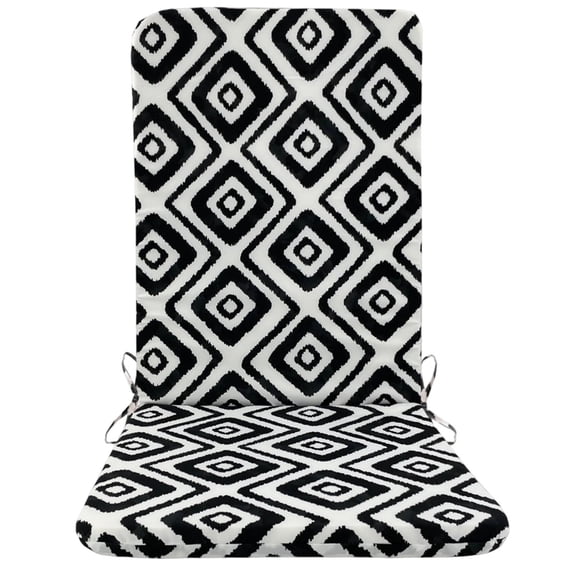 Lume Wear Reversible Rocking Chair Cushion 45x108cm a High Back Indoor Outdoor Seat Pad with Foam Fill. A Weather Resistant Polyester Cushion Available in 7 Pattern Options
